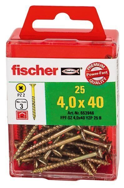 FPF-SZ YZF Саморез универсальный fischer, c потайной головой и полной резьбой (комплект из 50 шт) Fischer