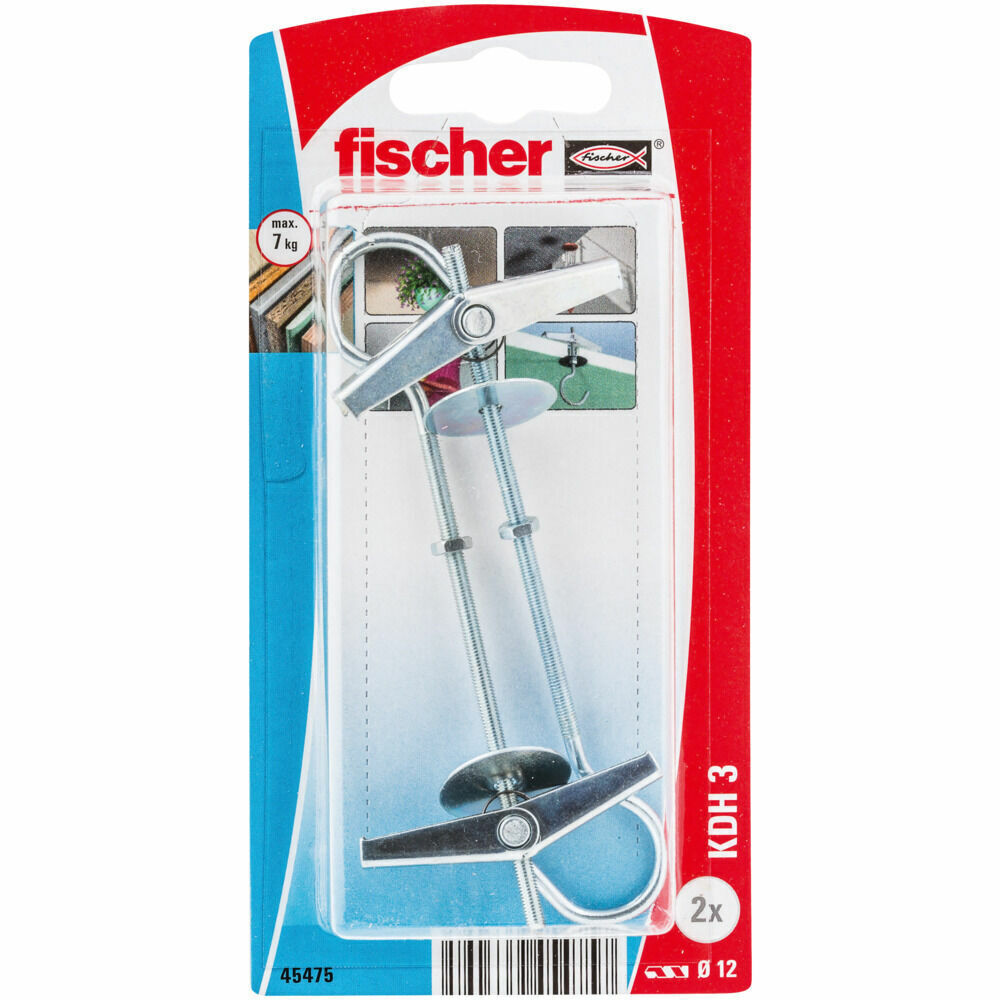 Дюбель пружинный с крюком fischer KDH 3 K NV для пустотелых материалов ОЦ, M3х80/12x105 мм Fischer