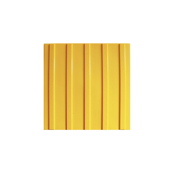 Плитка тактильная ПВХ для внутренних помещений, желтая, риф 3