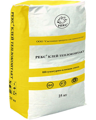 Клей для теплоизоляции Теплоконтакт, Рекс, мешок 25 кг