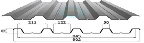 Профнастил Н-60 (0,92/0,845м) ZN 0,7 мм