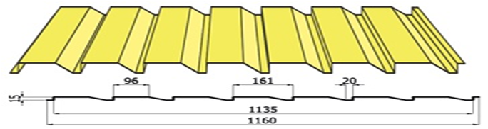 Профнастил С-15 (1,160/1,135м) RAL 0,45 мм